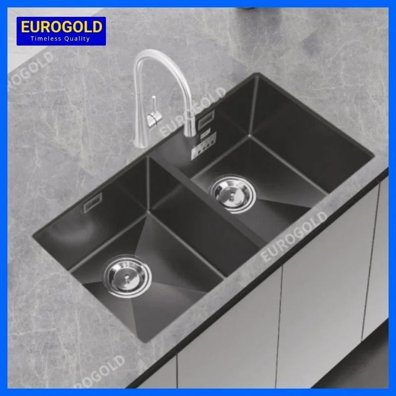 Chậu rửa chén 2 hộc chống xước Eurogold EUC28746ED