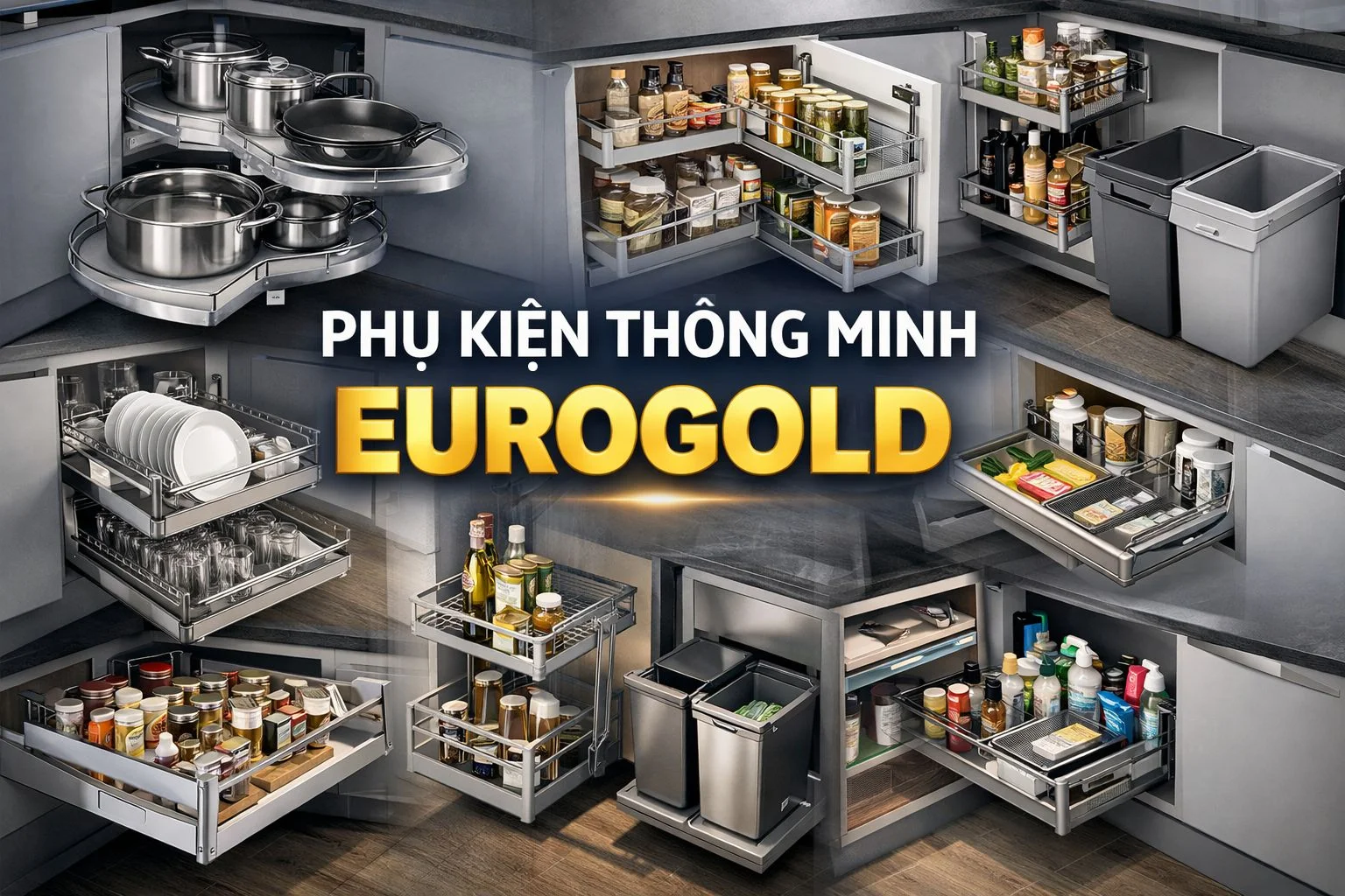 Cách bố trí phụ kiện tủ bếp hợp lý giúp tối ưu không gian